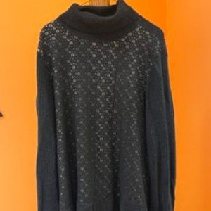 Cozy grey sweater attached white shirt.